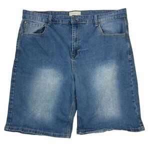 Smith & Mills Denim Stretch Medium Wash Mid Wash Denim Shorts Men's 42x9.5"